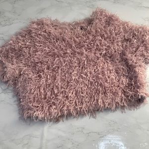 Lilac Feather Crop Top